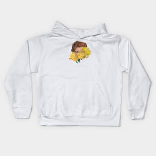 Woman between flowers and lemons Kids Hoodie